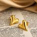 Exaggerated Minimalist Style Three Dimensional Metal Heart Earrings Fashion Temperament Irregular Stainless Steel Earrings_ipsvogv.com