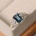 Sanjie New Set Topaz Sky Blue Square Diamond Zircon 14k Gold Color Separation Ring_ipsvogv.com