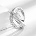 High End Full Diamond Zircon Cross Opening Luxurious Fashionable Index Finger Ring, Personalized And Elegant Bracelet_ipsvogv.com