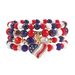 Patriotic Heart Flag Beaded Bracelet Set - Natural Stone Beads, Handcrafted Unisex Jewelry For Men And Women, Perfect For Independence Day Gifts_ipsvogv.com