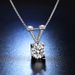 Kwai Online Red Broadcast Silver Necklace Imitate D Color Moissanite Heart shaped Four leaf Grass Female Pendant_ipsvogv.com