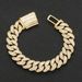 Unisex Hip Hop Bracelet 15mm Mixed Inlaid T Square Zircon Cuban Chain Trendy Fashion Men's Niche Bracelet_ipsvogv.com