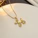 New Necklace Women's Korean Edition Simple Set With Zircon Titanium Steel Cute Balloon Dog Pendant Versatile Collar_ipsvogv.com