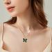 New Emerald Zircon Butterfly Pendant Necklace S Sterg Sier Jewelry Female Light Niche Design_ipsvogv.com