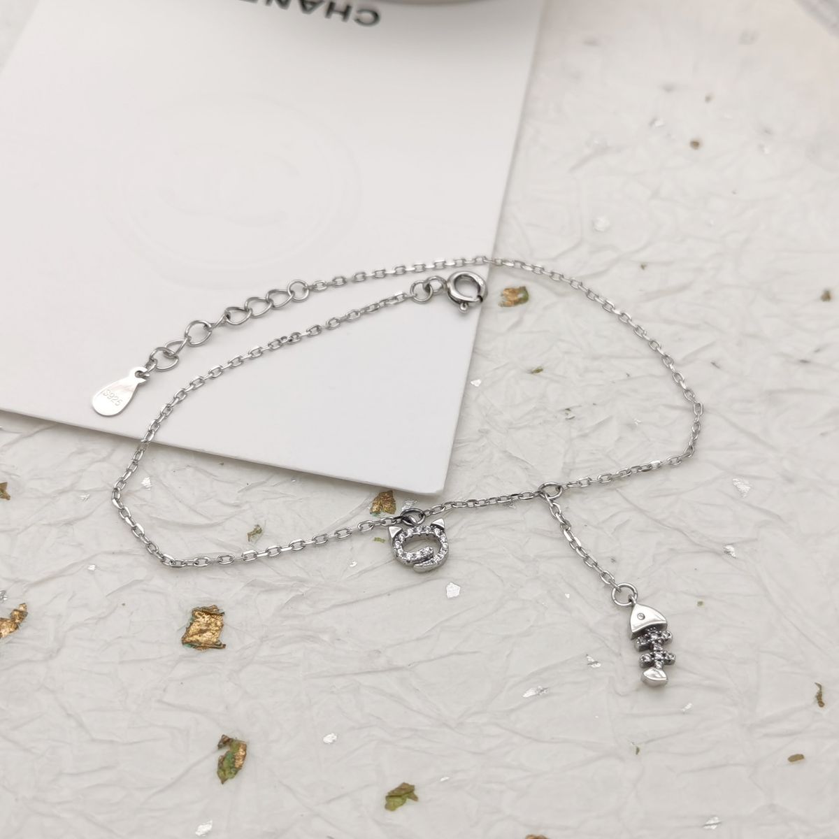 Full Body Silver (cat Fishbone Ankle Chain) Cute Japanese And Korean Fresh Ins Cool Style Foot Accessories_ipsvogv.com
