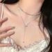 【 5837 People Collection 】 Double Layered Bow Zircon Tassel Necklace For Women 2024 New Collarbone Chain Light Luxury_ipsvogv.com