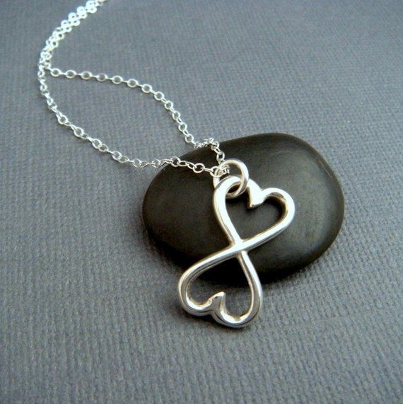 Lucky number 8 infinity symbol necklace for women forever two love peach heart shaped pendant clavicle chain_ipsvogv.com