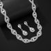 jewelry Sets Bride Three-Piece Set Fashion Full Diamond Tassel Necklace Earrings Bracelet_ipsvogv.com
