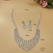 Women's Bridal Jewelry Set - Shiny Diamond Necklace & Earrings, Sterling Silver Wedding Jewelry_ipsvogv.com