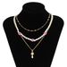 Jewelry Creative Small Mushroom Woven Flower For Women's Countryside Pearl Thin Chain Multi-layer Necklace_ipsvogv.com