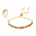 Fashion zircon bracelet new style women's high end temperament adjustable zircon bracelet ring set_ipsvogv.com