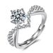 Mosang Stone Coronation of Love, Diamond for Women's Engagement and Proposal, Matching Ring with Closed Silver_ipsvogv.com