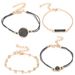 Personalized Turquoise Pattern Style 4-piece Set Handmade Chain Black Square Trendy Bracelet_ipsvogv.com
