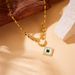Fashionable Gold-plated Stainless Steel Diamond Inlaid Shell Square Pendant Chain Necklace Earrings Bracelet_ipsvogv.com