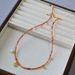 French Niche Design, Artistic Red Bead Asymmetrical Gold Coin Pendant, Simple Temperament Necklace, Collarbone Chain_ipsvogv.com