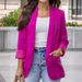 Women's Clothing autumn and winter solid color lapel small suit temperament commuter jacket_ipsvogv.com