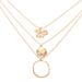 New Fashion Droplet Oval Flower Turquoise Disc Necklace Multi Layered Neckchain Collar Chain_ipsvogv.com