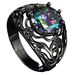 Fashionable Colored Zircon Hollow Creative New Black Gold Ring Jewelry Straight_ipsvogv.com