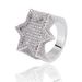 Five Pointed Star Three Dimensional Ring New Upgraded White Copper Hip Hop Trendy Brand Ring Accessories_ipsvogv.com
