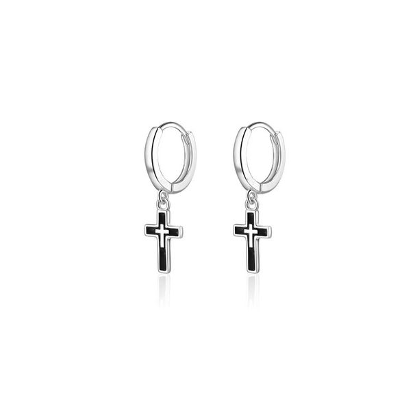 Cross Earrings, Single, Cool Style, Versatile, Men's Buckle, Fashionable, Niche, Personalized Design, High-end Ear_ipsvogv.com