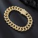 Hip Hop 13mm Spring Clasp Cuban Bracelet Alloy Full Diamond Thick Style Unisex Jewelry_ipsvogv.com