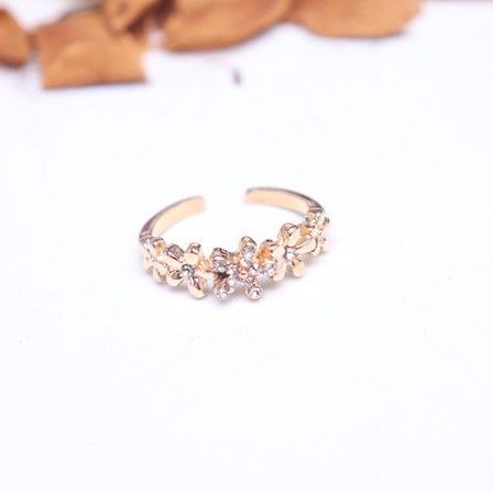 butterfly micro inlaid zircon full diamond sparkling temperament fairy open ring flower ring_ipsvogv.com