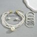 Fashionable multi-layer pearl necklace bracelet, niche design, collarbone chain, elegant temperament, new accessory set_ipsvogv.com