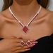 Women’s Jewelry Set Fashion Jewelry Set Hot New Necklace High End Earrings Set Zircon Inlaid Multi Color_ipsvogv.com