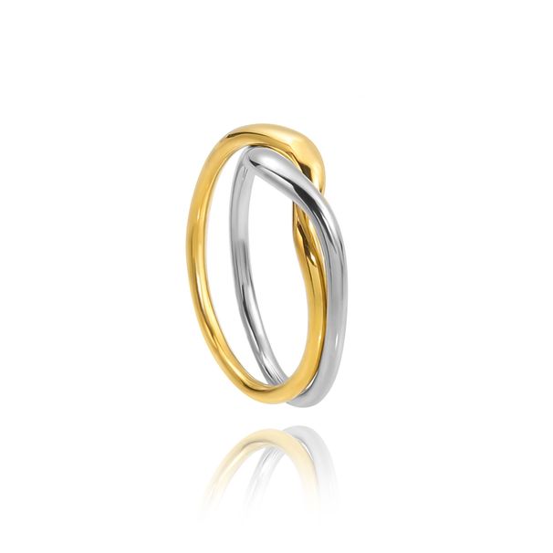 Women's Jewelry Stacked Stainless Steel Double Ring Personality Simple Interweaving Couple Ring Niche High End Design Ring_ipsvogv.com