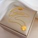 【 Full Body Titanium Steel 】 Stereoscopic Flowers, Personalized And Minimalist, Genuine Gold Necklace In The Stove,_ipsvogv.com