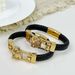 Fashion Stainless Steel Animal Series Creative Lion Head Leather Woven Bracelet Men's Jewelry_ipsvogv.com