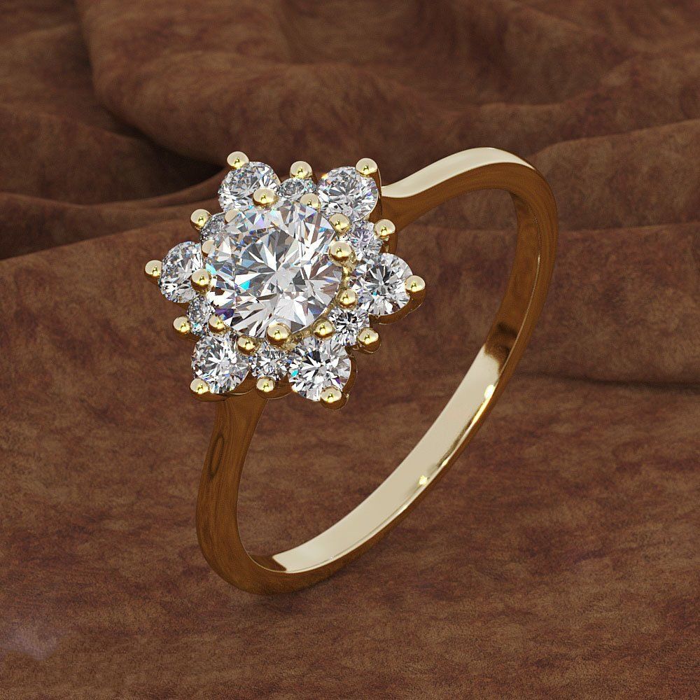 Zhen Rong's New Creative Snow Women's Rose Gold Plated Simulated Diamond Ring_ipsvogv.com