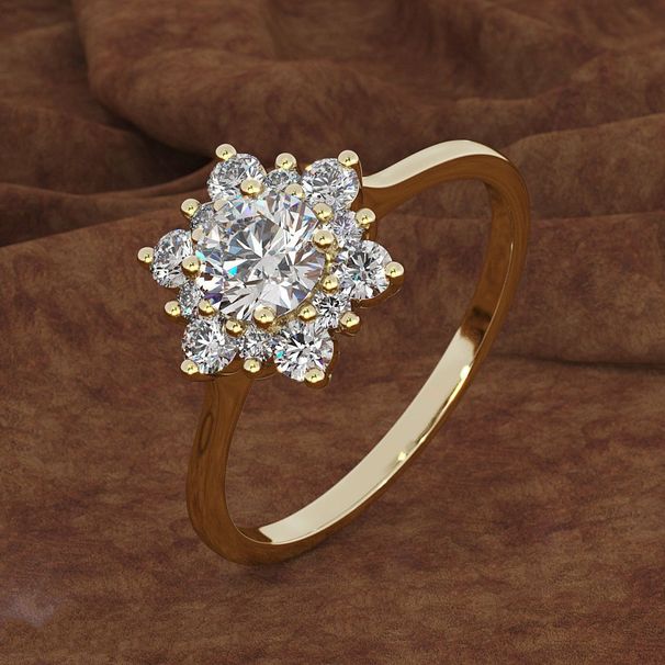 Zhen Rong's New Creative Snow Women's Rose Gold Plated Simulated Diamond Ring_ipsvogv.com