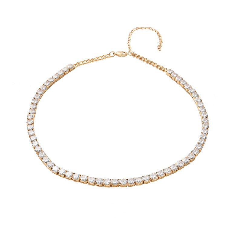 4mm Japanese Korean Style Tennis Necklace, Collarbone Chain, Ins, Niche Design, Temperament, And Versatile Necklace For_ipsvogv.com
