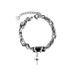Star-Shaped Black Diamond Trendy Unisex High-End Hip-Hop Accessory Men's Starburst Double-Layer Cuban Bracelet_ipsvogv.com