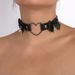 10379 Sweet Wind Geometric Love Collar Leather Bow Bell Halloween Joker Necklace_ipsvogv.com