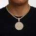 New Round Shield BANSB Alloy Pendant Trendy Cuban Chain Men's Necklace_ipsvogv.com