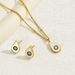 Geometric design style necklace earring set, simple drip oil asymmetrical earrings, fashionable and versatile collarbone_ipsvogv.com