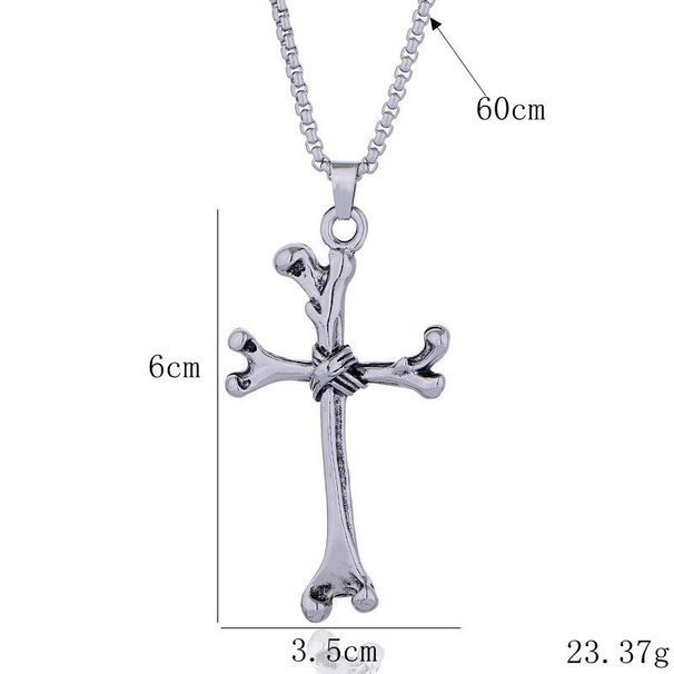 Bone Cross Titanium Steel Pendant Men's And Women's Punk Personalized Necklace Accessories_ipsvogv.com