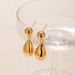 Teardrop shaped earrings personality beans heavy metal trend texture earrings copper plated K real gold color preservation_ipsvogv.com