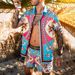 Printed short-sleeved shirt and board shorts vacation set_ipsvogv.com