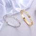 Wholesale Lady Solid Color Stainless Steel Gold Plated Zircon Bangle_ipsvogv.com