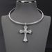 Trendy Male Hip-hop Necklace Electroplated Alloy Rhinestone Cross Pendant_ipsvogv.com