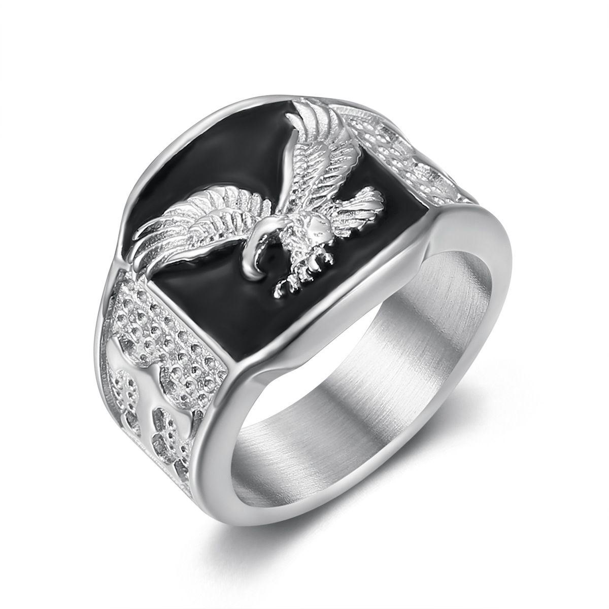 Men's Jewelry Set Fashion Stainless Steel Gold Plated Wings Flying Domineering Men's Ring_ipsvogv.com