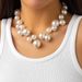 Pearl Choker Necklace Chunky Beaded Statement Collar Women's Short Punk Style Necklace Adjustable Clasp Closure_ipsvogv.com