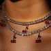 Fashion Diamond Red Cherry Necklace INS Blogger Same Style Flash Diamond Double-layer Necklace_ipsvogv.com