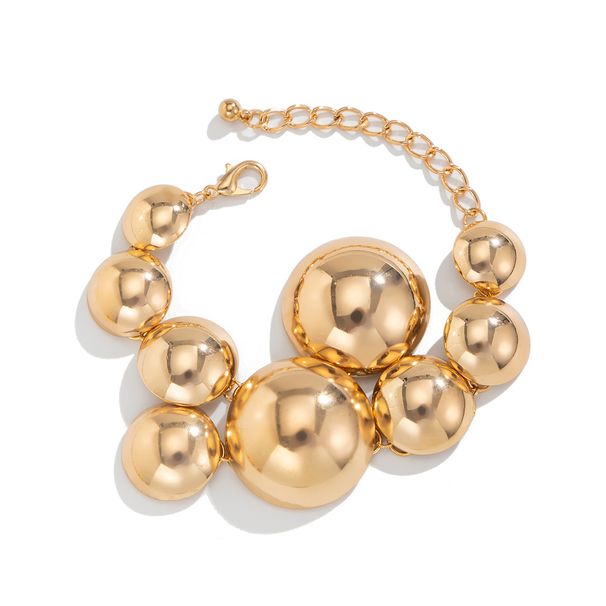 Size Glossy Round Splicing Grinding Chain Bracelet Necklace Women's 2025 Spring Fashion Personality Niche Design Travel Photography Jewelry_ipsvogv.com