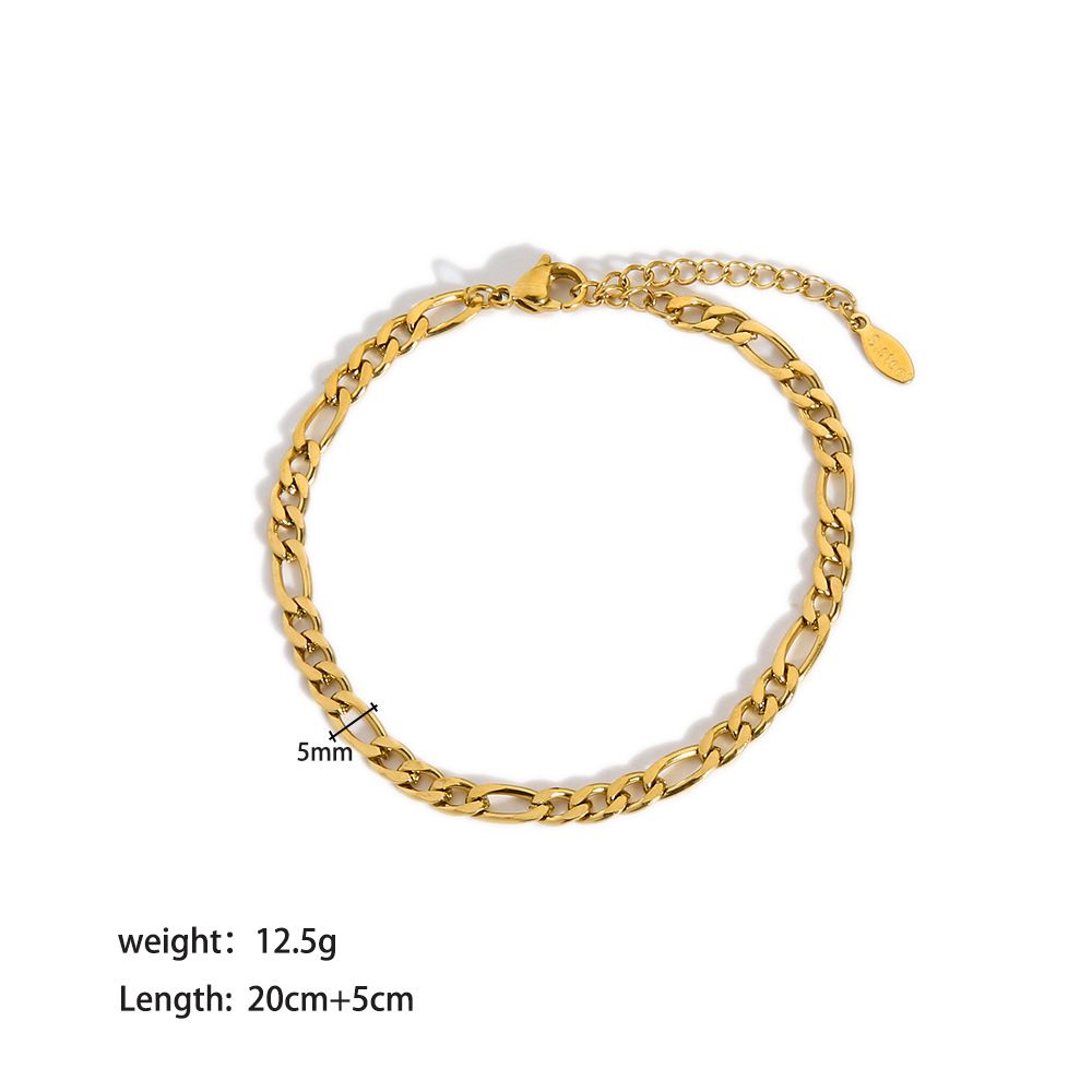 Women's Jewelry Titanium Steel Anklet Women's Simple And Versatile Stainless Steel K Gold Foot Jewelry Does Not Fade Anklet_ipsvogv.com