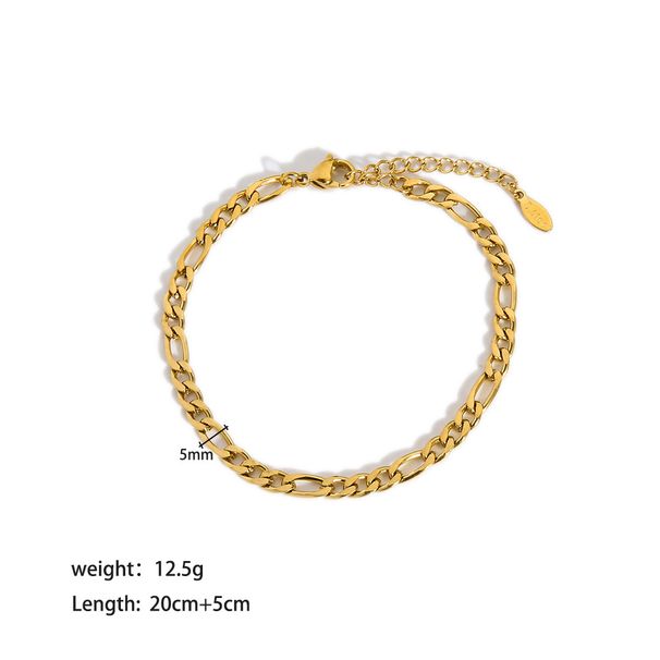 Women's Jewelry Titanium Steel Anklet Women's Simple And Versatile Stainless Steel K Gold Foot Jewelry Does Not Fade Anklet_ipsvogv.com