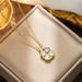 Titanium Steel Colorful Four Leaf Grass Accessories New Product Women's Versatile Collar Chain Zircon Necklace_ipsvogv.com